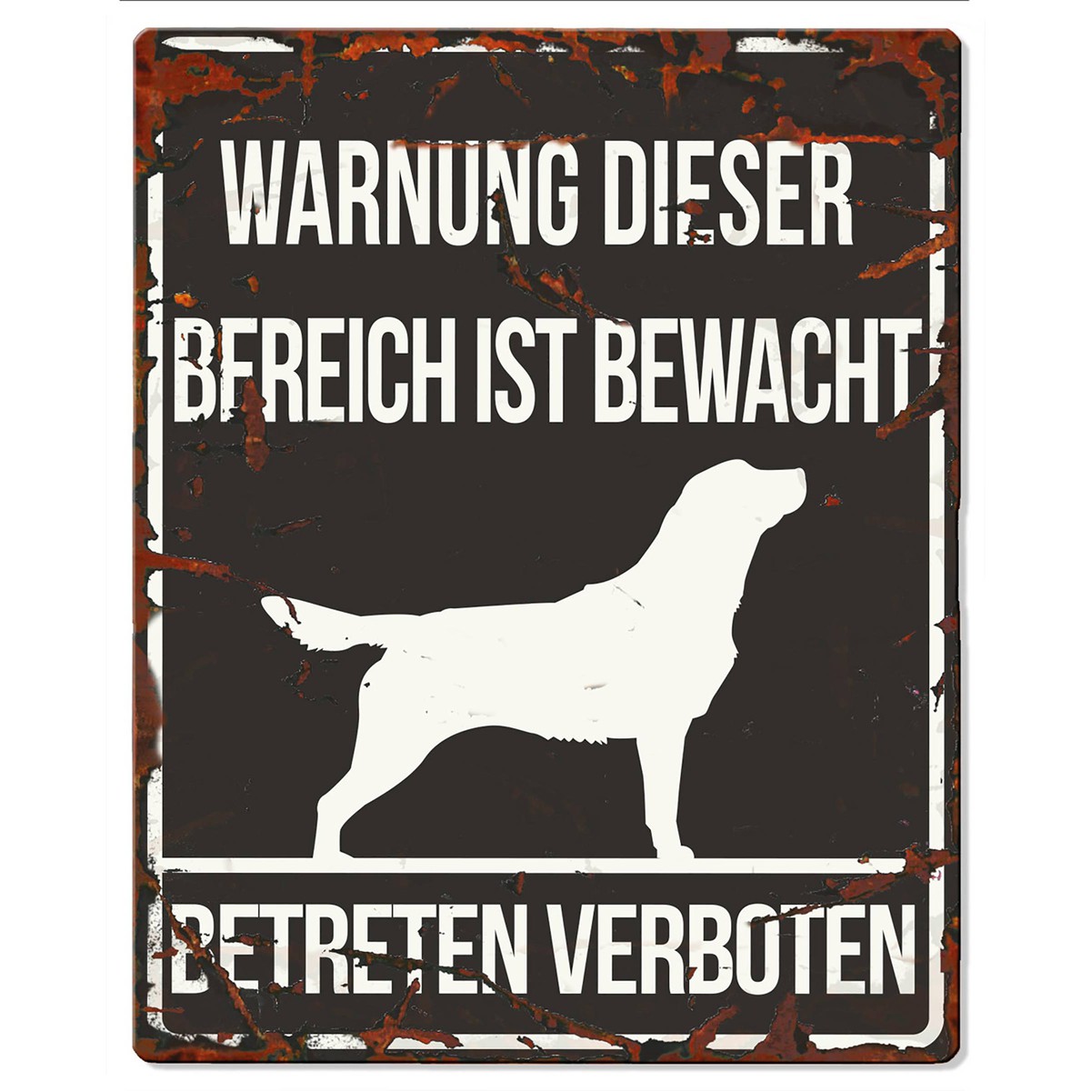   Warntafel RETRIEVER schwarz 20x25 cm  20x25 cm