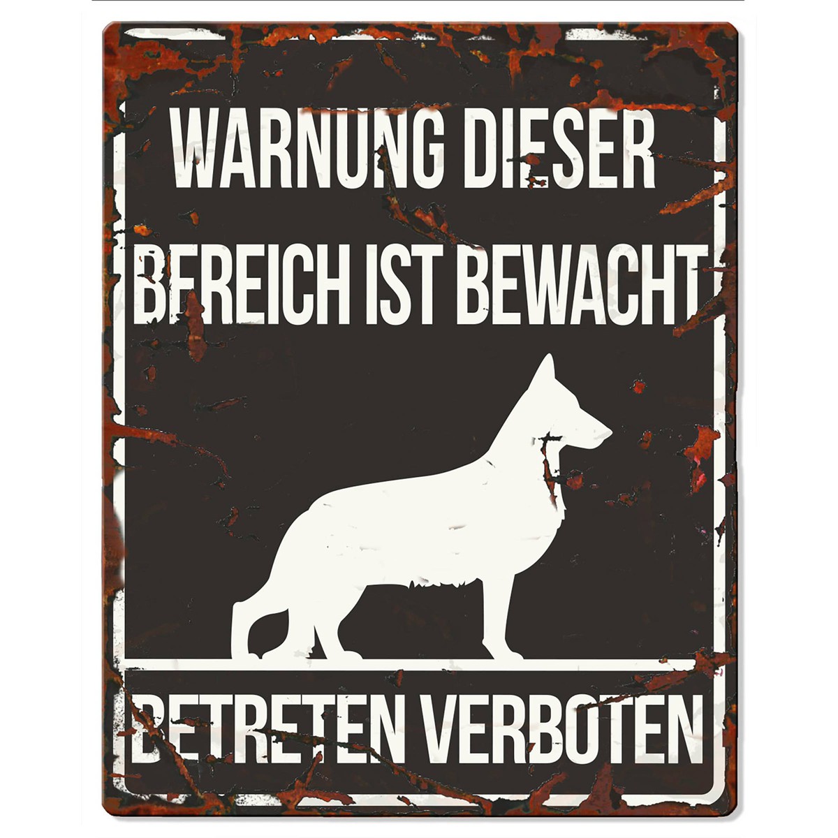   Warntafel GERMAN SHEPHERD schw. 20x25 cm  20x25 cm