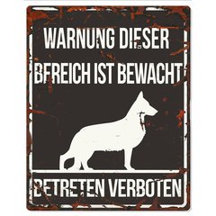   Warntafel GERMAN SHEPHERD schw. 20x25 cm  20x25 cm
