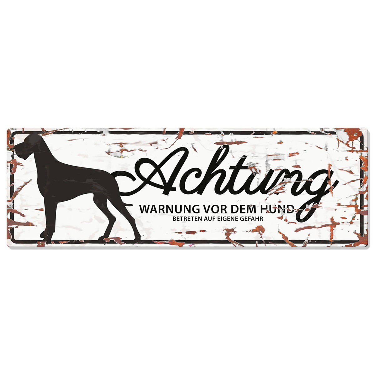   Warntafel DANISH DOG weiss 40x13.5 cm  40x13.5 cm