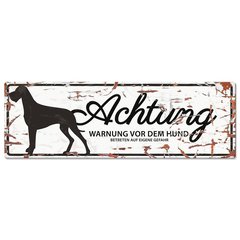  Warntafel DANISH DOG weiss 40x13.5 cm  40x13.5 cm