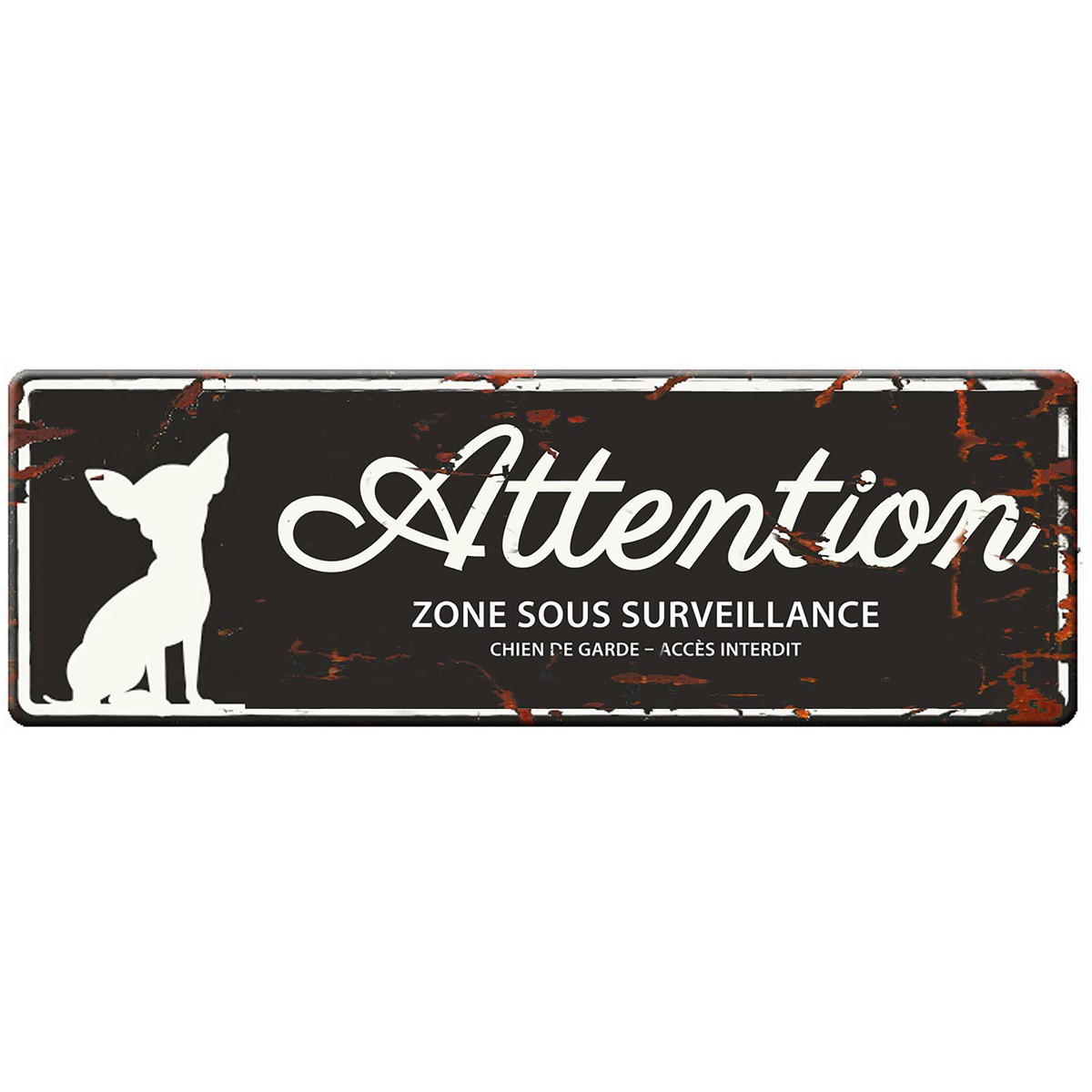   Plaque de garde CHIHUAHUA noir 12x4cm  12x4cm