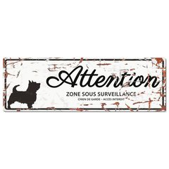   Plaque de garde TERRIER blanc 40x13.5 cm  40x13.5 cm