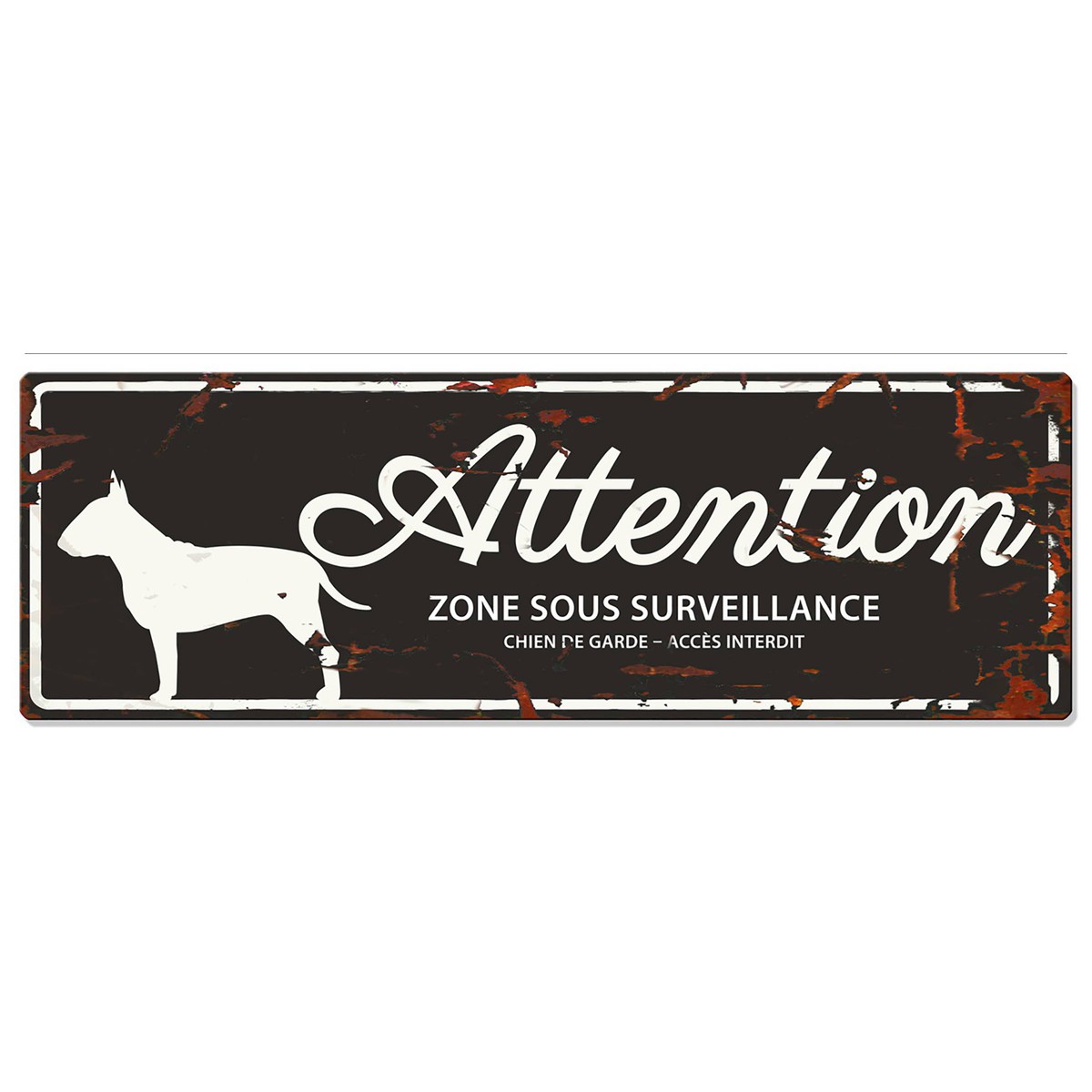   Plaque de garde BULL TERRIER noir 40x13.5cm  40x13.5cm