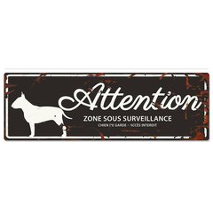   Plaque de garde BULL TERRIER noir 40x13.5cm  40x13.5cm