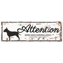   Plaque de garde BULL TERRIER blanc 40x13.5cm  40x13.5cm