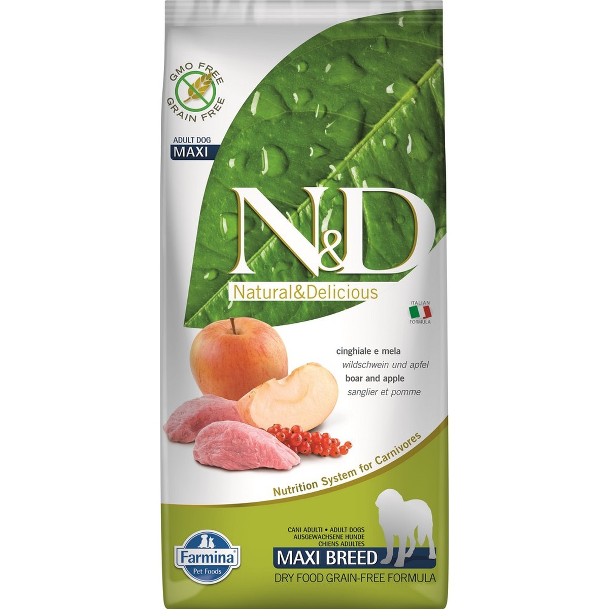 N&D  ND Grain Free Can Adult Maxi sangl. pomme 12kg  