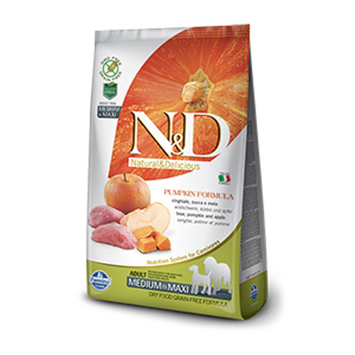 N&D  N&D PUMPKIN Medium/Maxi Sanglier & Pomme 12kg  