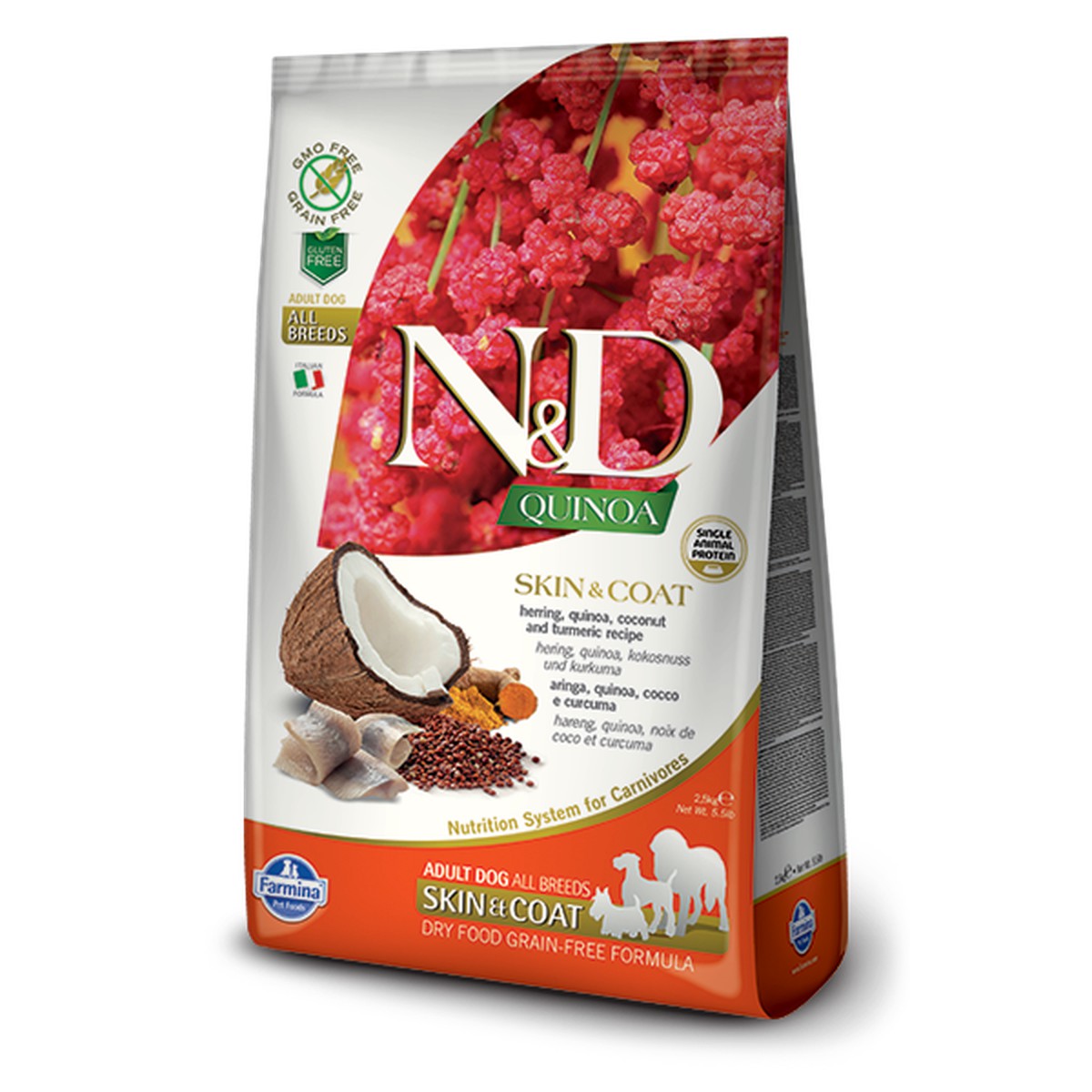 N&D  N&D QUINOA Skin&Coat Hareng & Noix de coco 2.5kg  