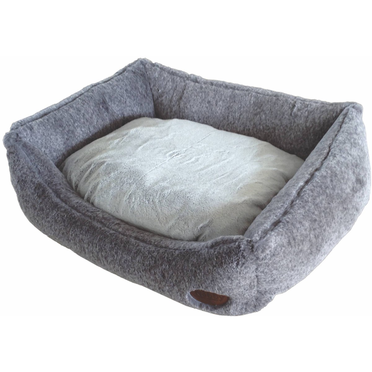   Lit comfort Soft peluche CUDDLY, 45 x 40x H 19 cm, gris clair  