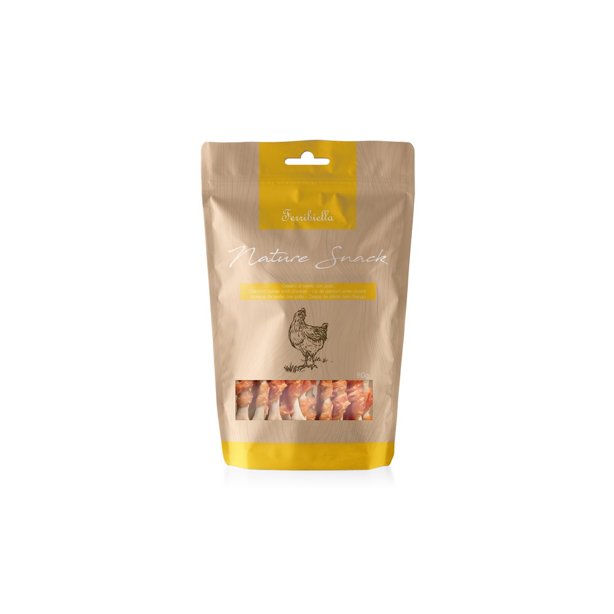Ferribiella  Friandise chien Nature snack os calcium poulet 80gr  80gr