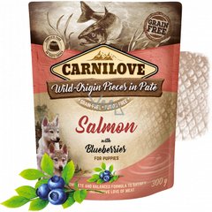   Carnilove Dog Pouch  Saumon aux myrtilles pour chiots 300g  