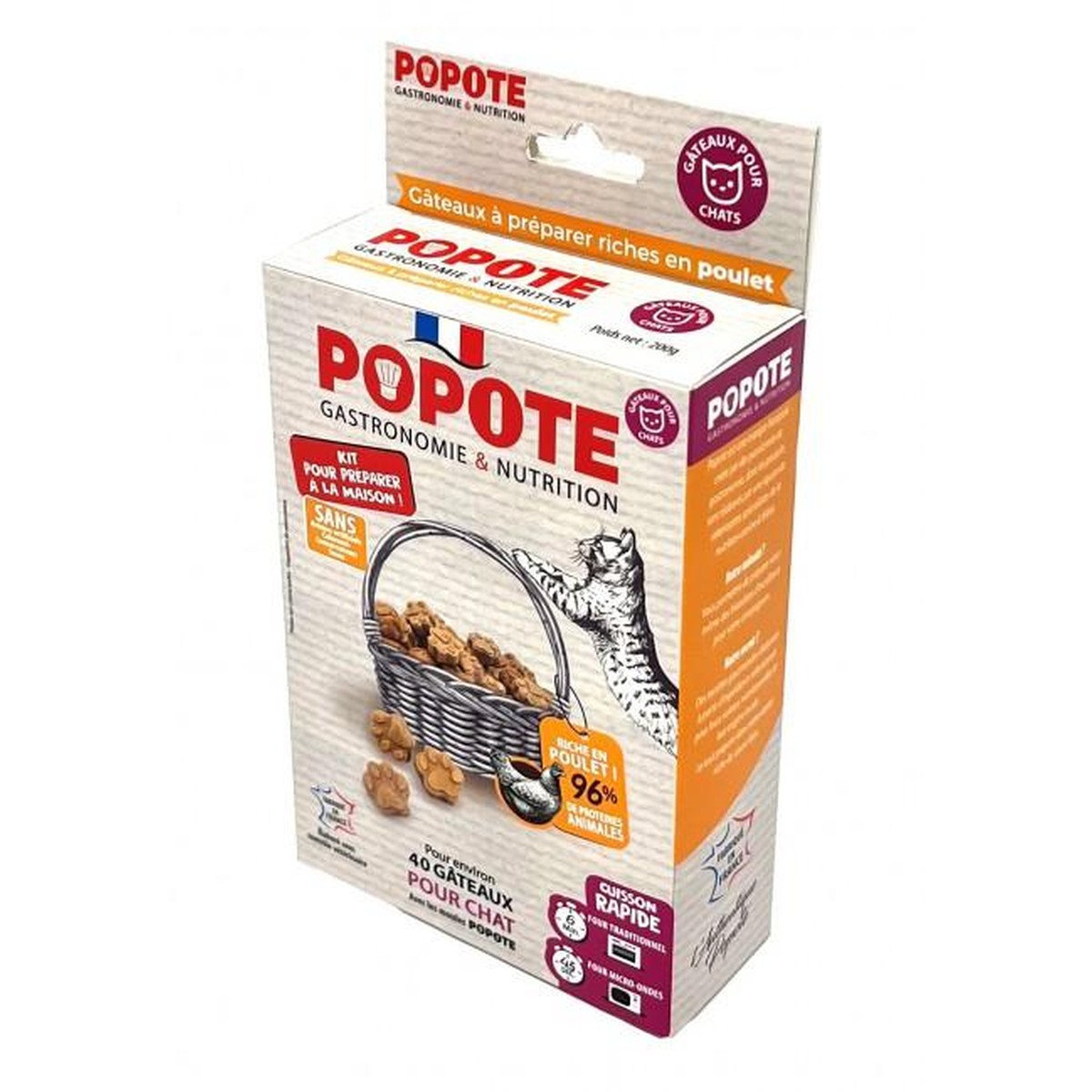 Popote  POPOTE KIT FRIANDISES CHAT POULET 200G  
