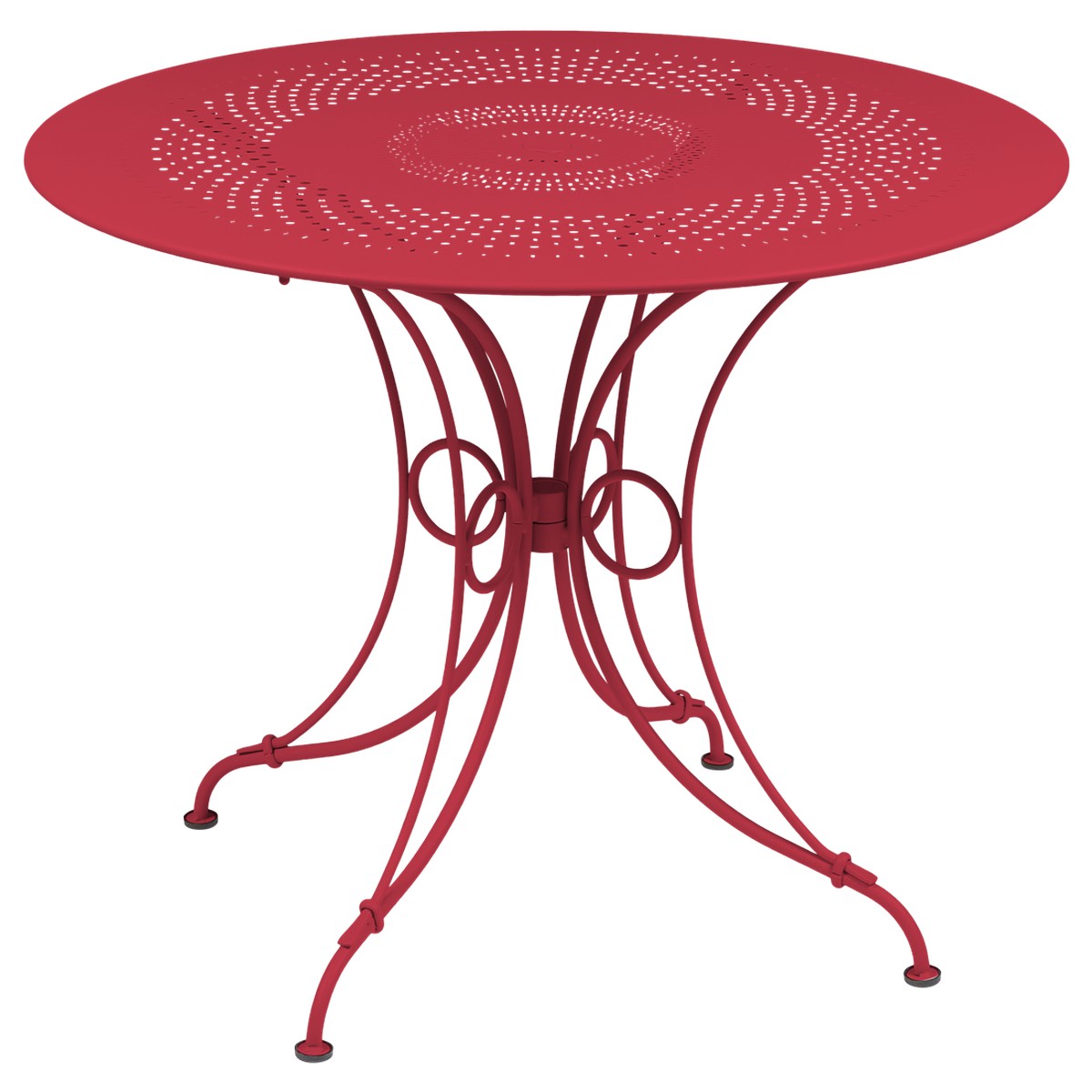 Fermob 1900 Table 1900 TP Rouge rose bonbon L 96 x l 96 x H74cm Diam : 96