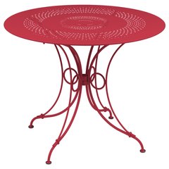 Fermob 1900 Table 1900 TP Rouge rose bonbon L 96 x l 96 x H74cm Diam : 96