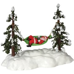  Lemax Père Noël dans Hamac  16.5x8.5x14cm