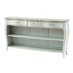  Deco Console Deco 3 tiroirs Gris argile 140x28x75cm, 0.29m³