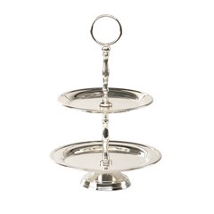 Schilliger Design  Plat à mignardises 2 étages argenté Sans couleur 28cm