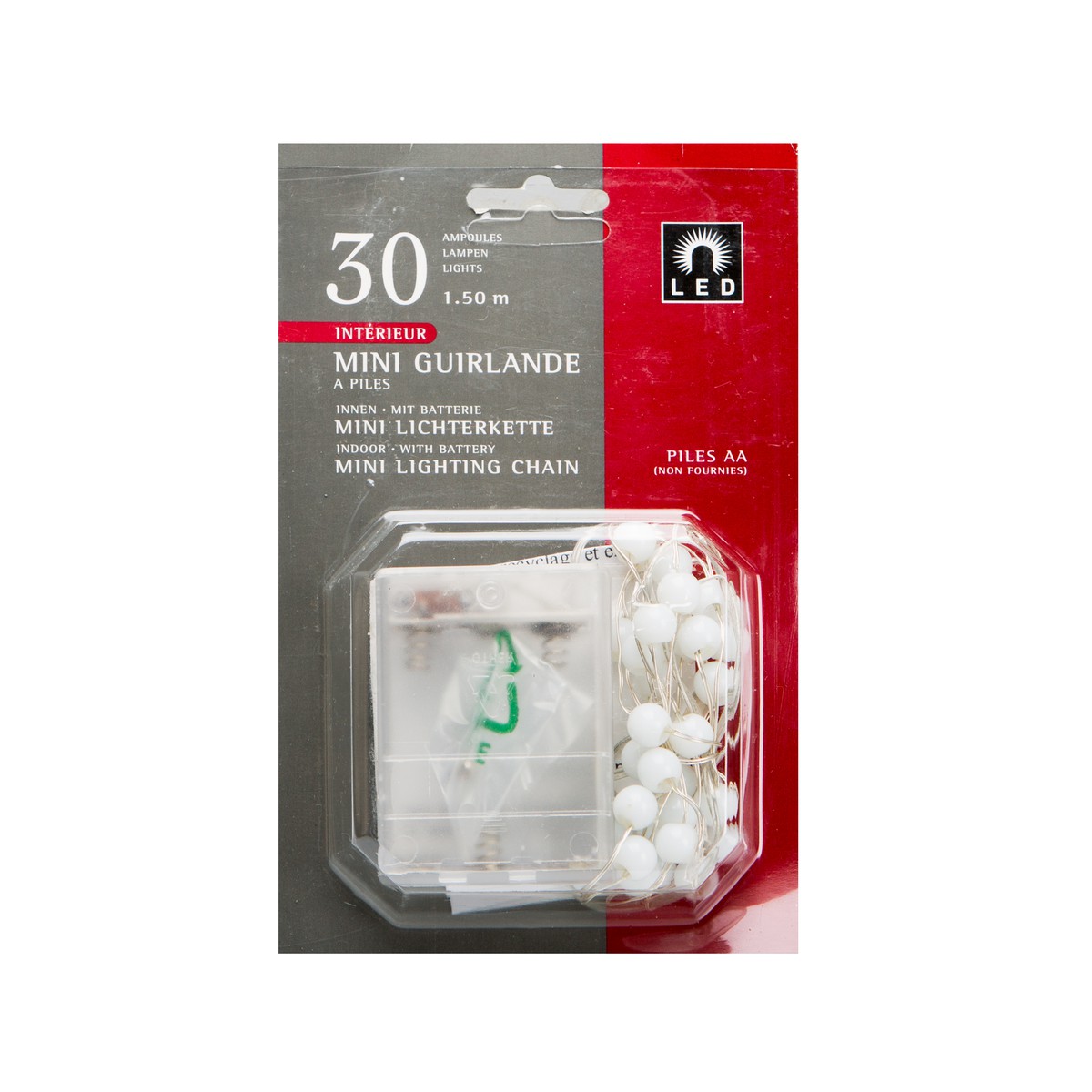   Guirlande Int. LED mini Boules à piles 30L  200cm