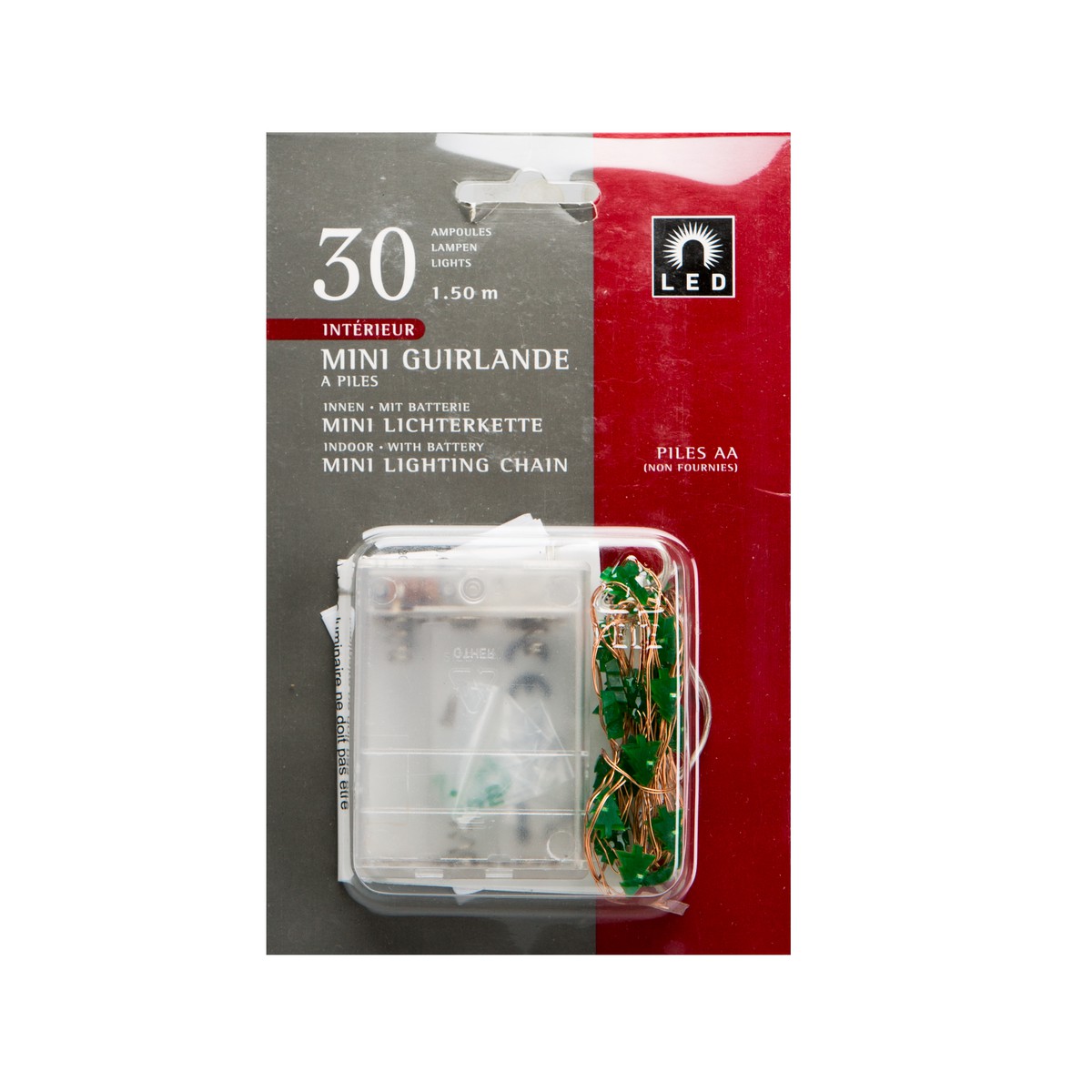   Guirlande Int. LED mini Sapins à piles 30L  200cm