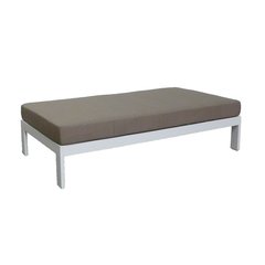 Castle Line Perla Repose pieds Perla blanc. coussin Dralon taupe Blanc 156x28.5x84cm