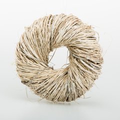   Fond de Couronne en paille Blanc chenu 22cm