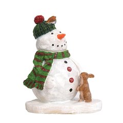 Luville Luville Bonhomme de neige avec lapin  5.5x4.5x7cm