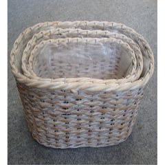  Harmonie Panier ovale Harmonie doublé lin Blanc chenu 34X16X11cm