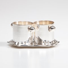   Service Crèmier et sucrier argenté  13x8x5cm