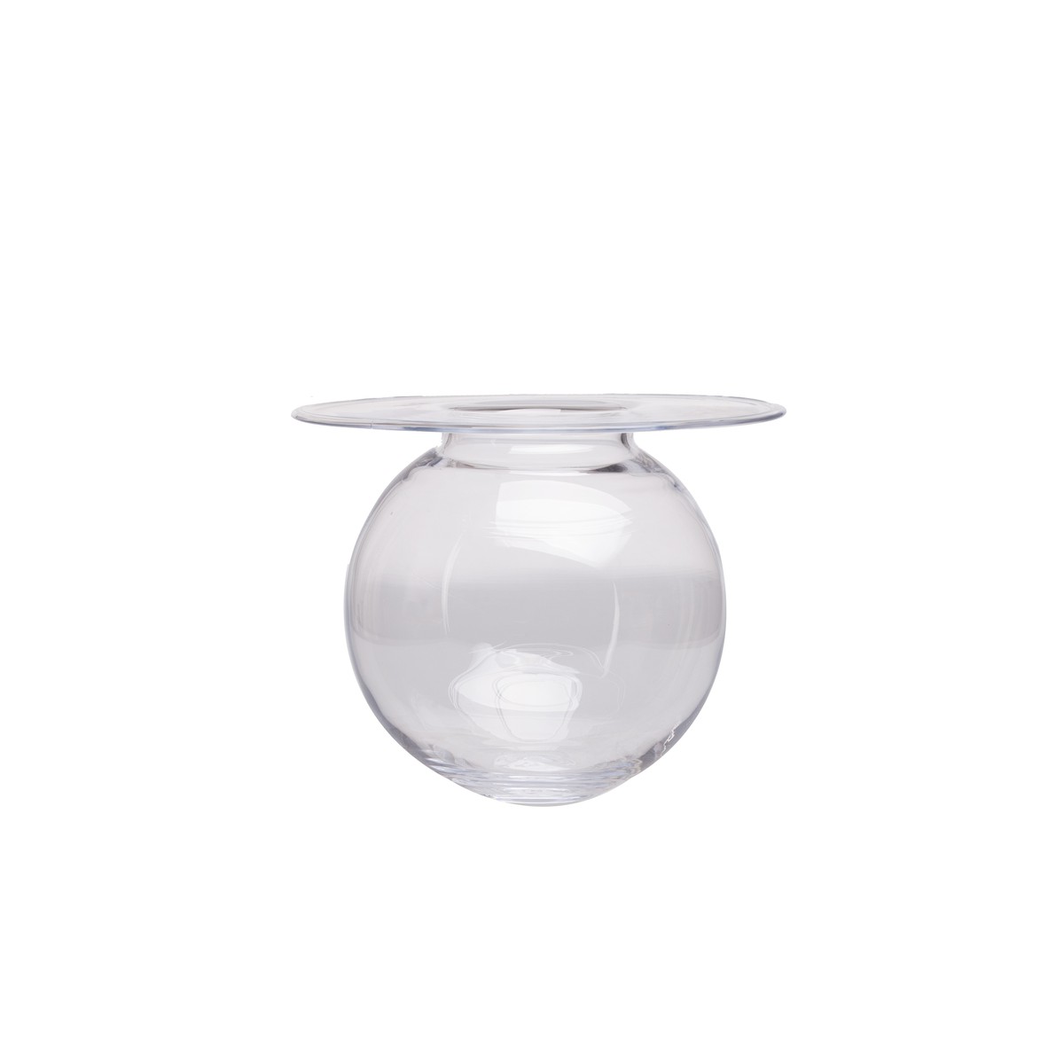 Schilliger Design Norverre Vase boule plateau en verre  25x20cm