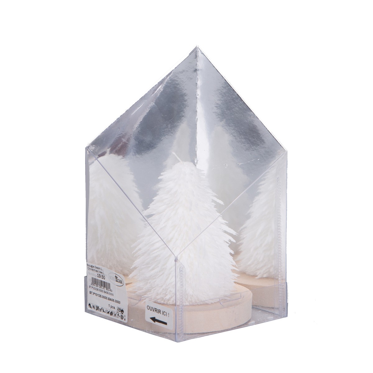   Bougie Sapin L Blanc neige Christmas tree L