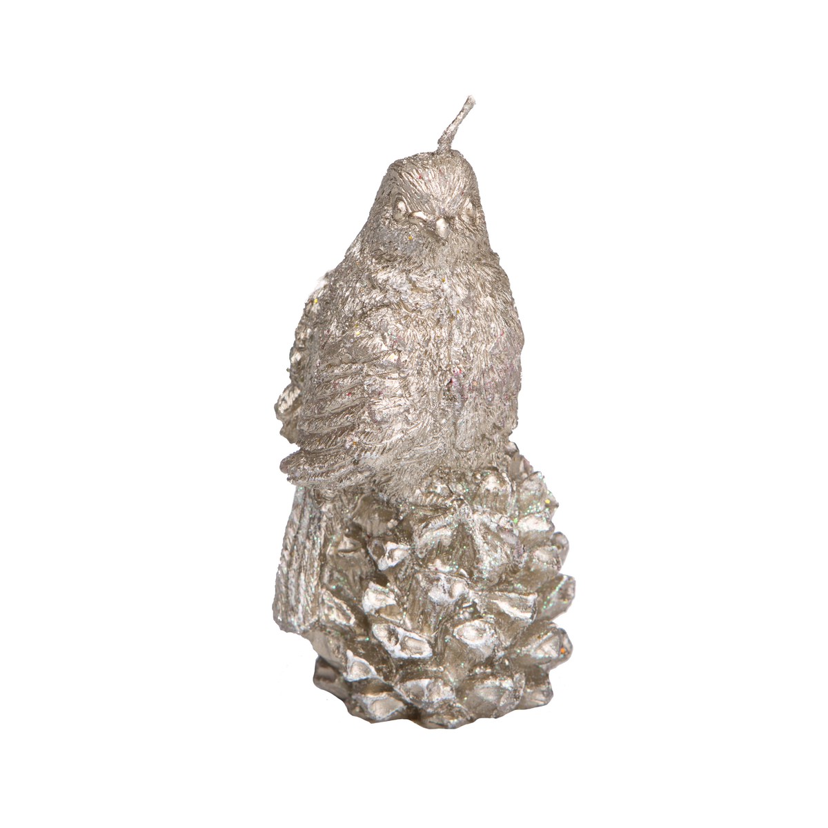   Bougie Oiseau sur pives Gris plomb 