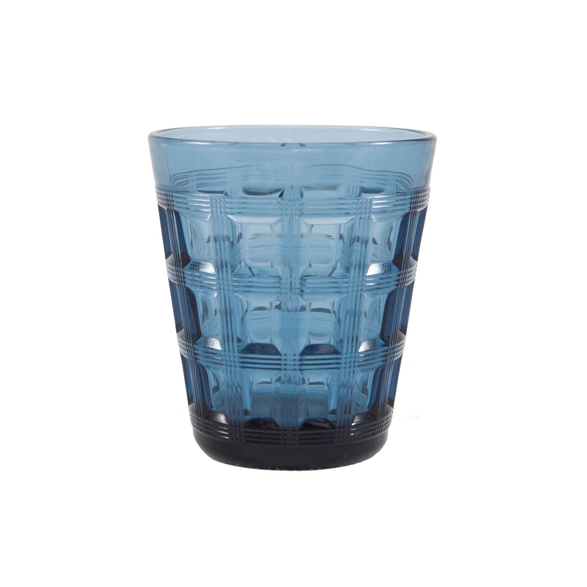   Verre à eau Carreaux Bleu cobalt 8.8x6x10.1cm