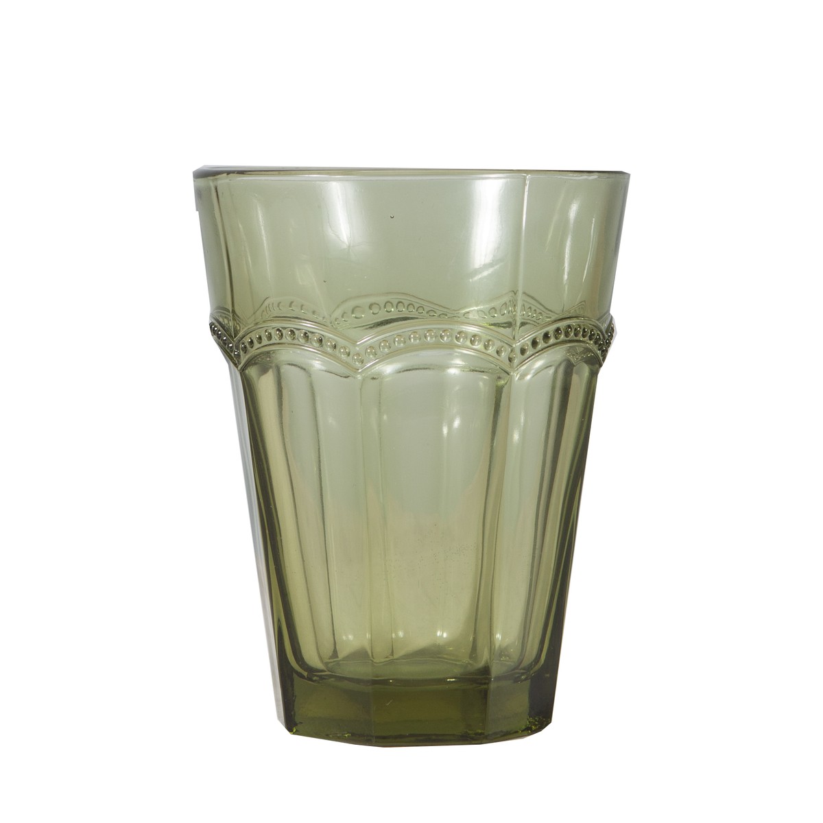   Verre à eau Frise Vert olive 8.5x5.6x10.9cm