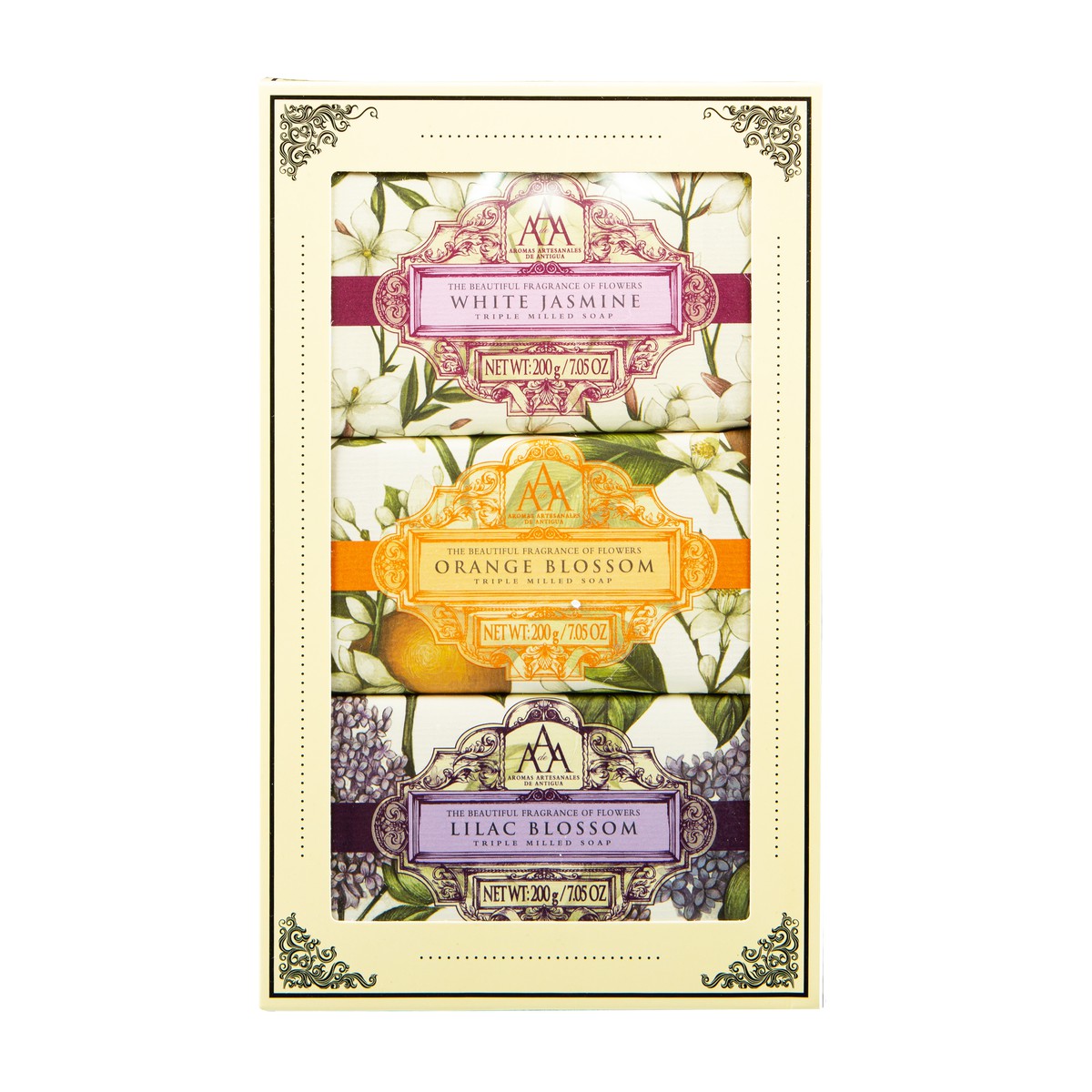 The Somerset Toiletry ANTIGUA Coffret 3 savons Floral 3x200gr  3x200gr