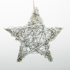   Etoile en branches Anzère blanchie  30cm