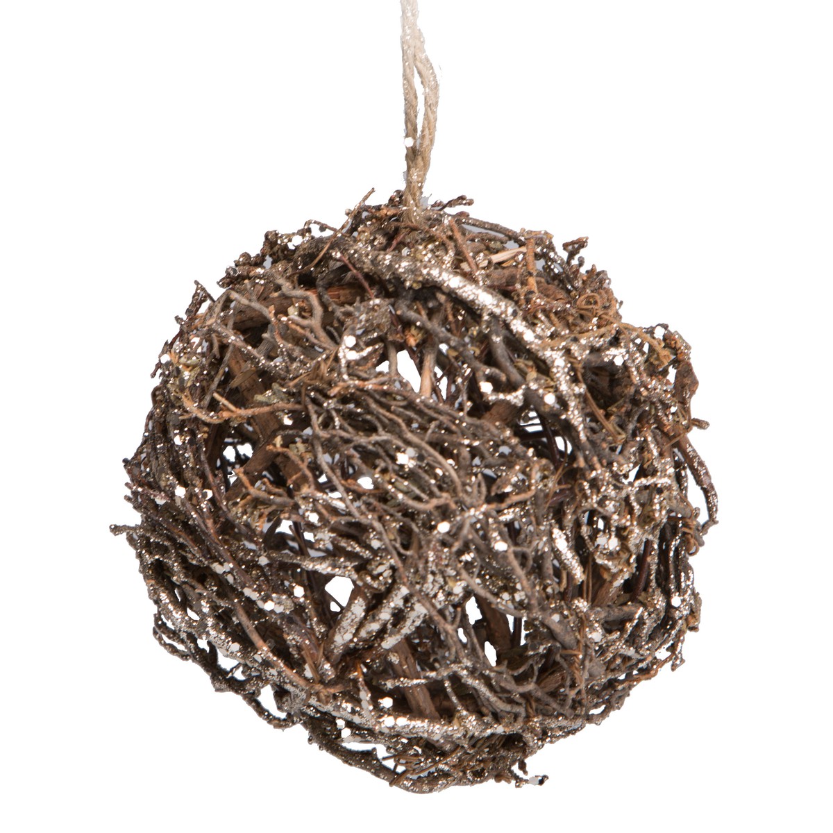   Boule en branches Anzère avec paillettes  14.5cm