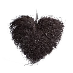   Coeur Paille grisé avec Paillettes  23cm