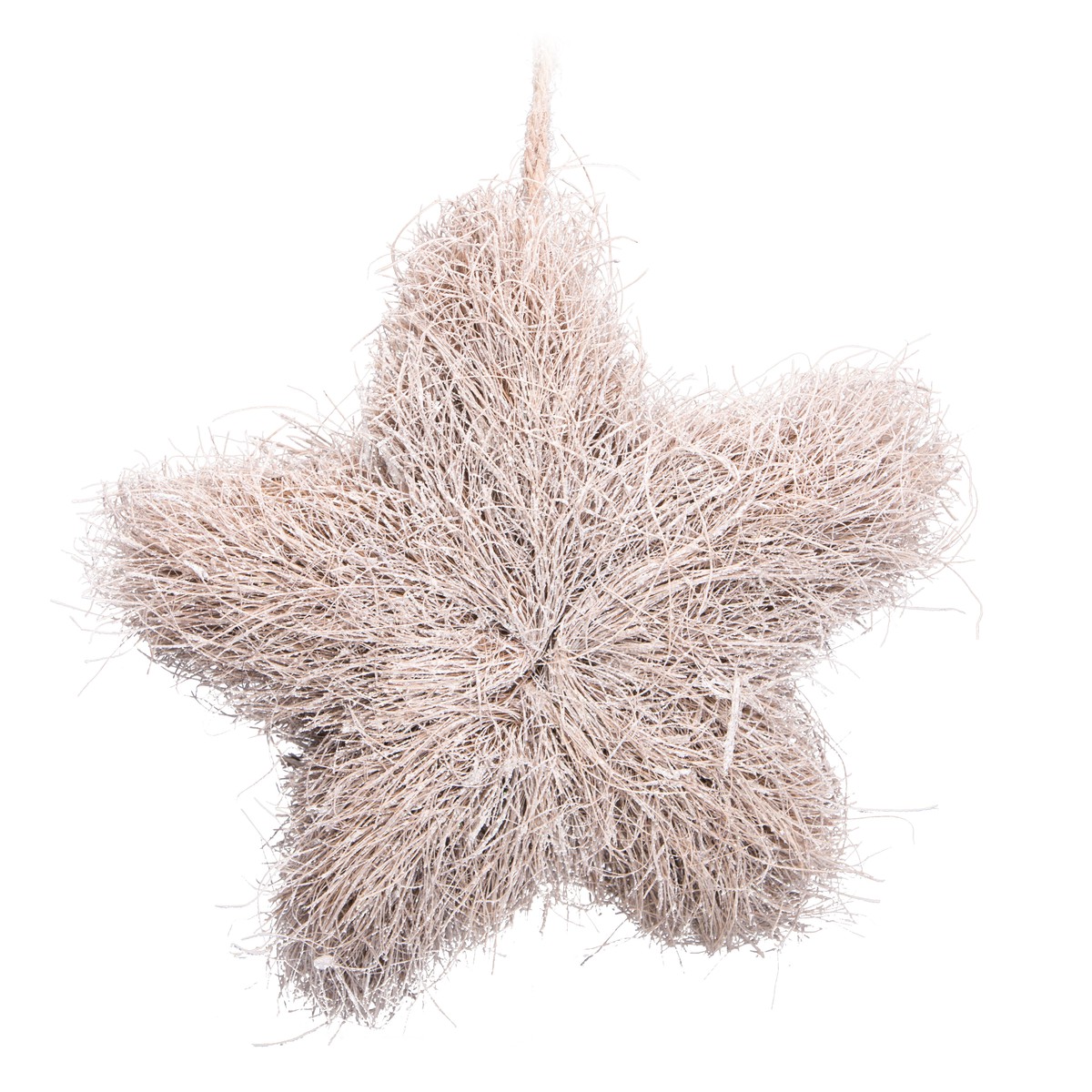   Etoile Paille blanchie avec Paillettes  31cm