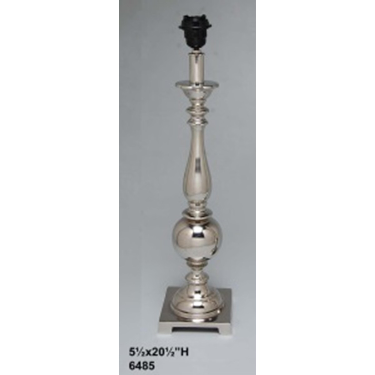   Pied de lampe allongé avec boule Brun bronze 14x14x52cm
