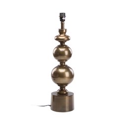   Pied de lampe 2 Boules Brun bronze 15x15x55cm