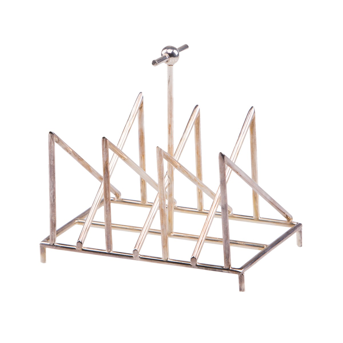   Porte-toasts triangles argenté  16x10.5x15cm