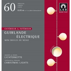   Guirlande Int./Ext. LED Multicolors Mini Boules de Neige 60L.  8.7m (+5m de cable d'alimentation)