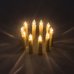   Chandelles LED chaude Int. scintillantes 10pcs  1.8x10cm
