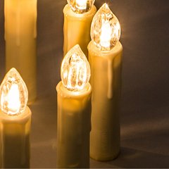   Chandelles LED chaude Int. scintillantes 10pcs  1.8x10cm