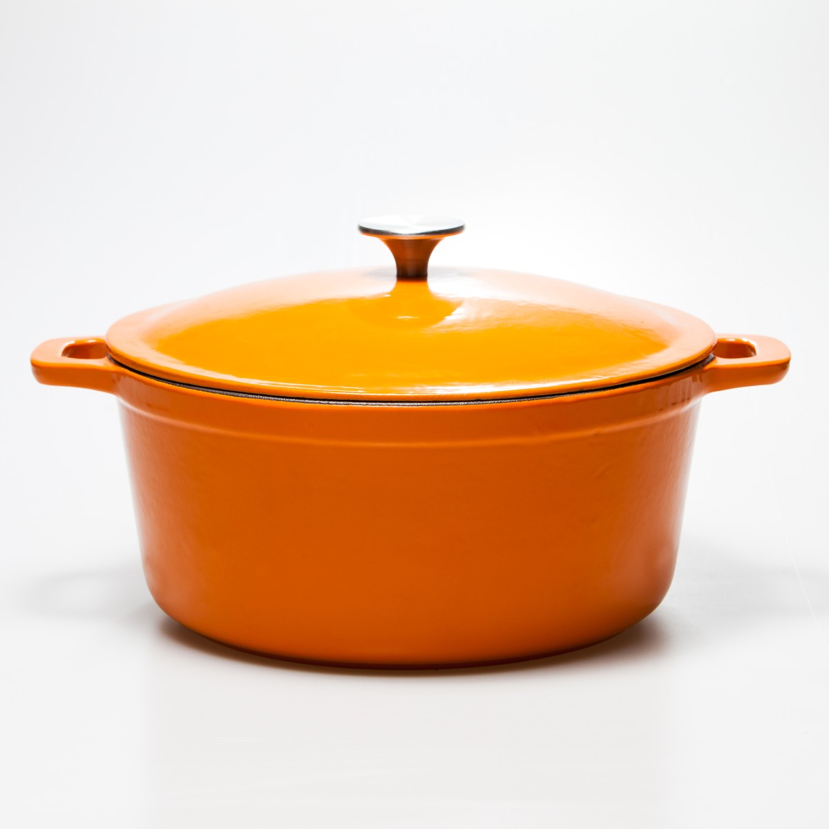   Cocotte en fonte avec couverle Orange 28x13cm