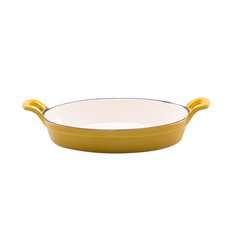   Plat à gratin en fonte ovale avec poignées Jaune moutarde 24x17.2x4.7cm