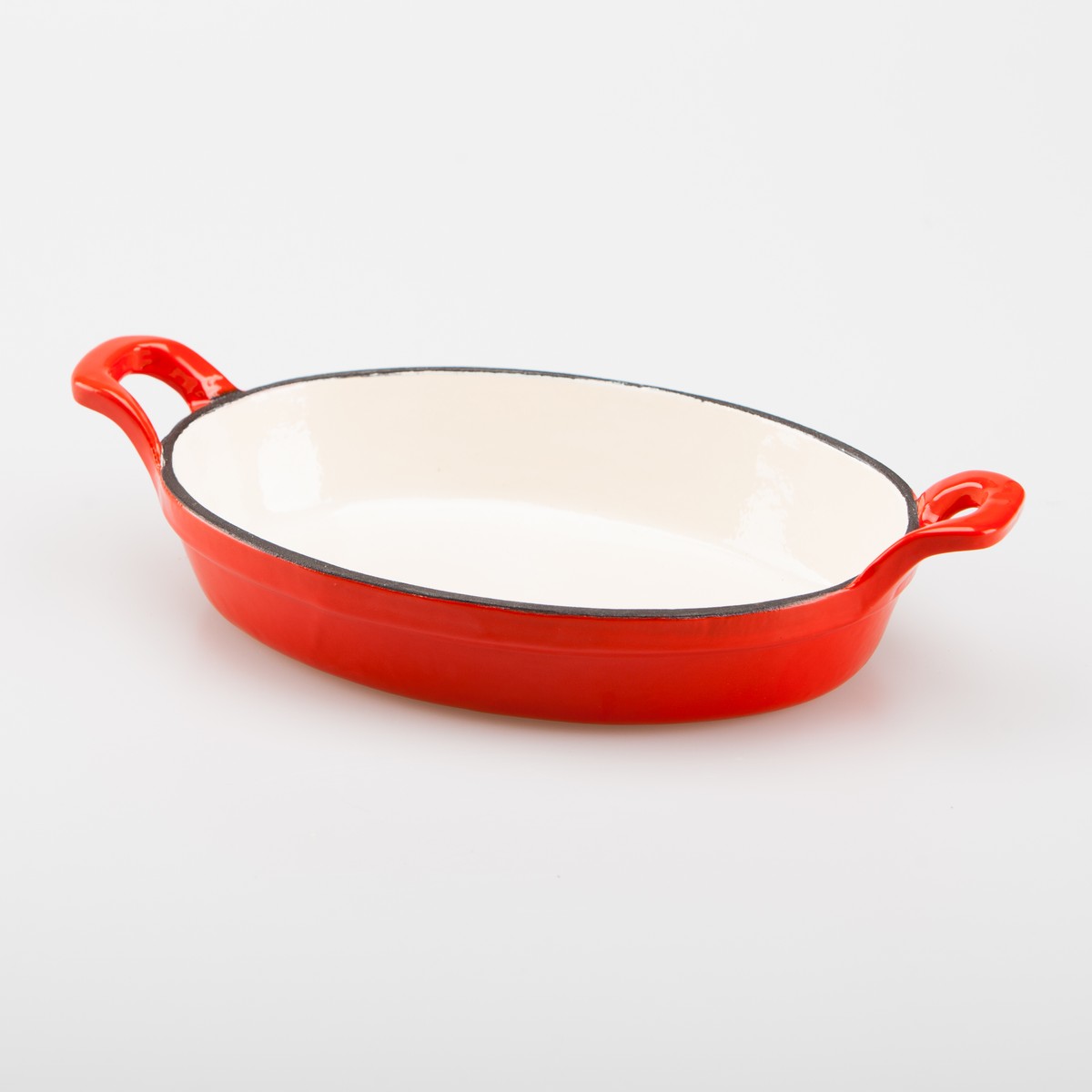 Plat à Gratin Rond En Fonte Vogue 400ml - Rouge, Auto-arrosant - Pour Four Et Table