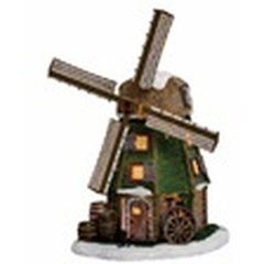  Luville Moulin à grains avec tonneaux  20x16.5x26cm