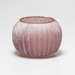  Venise Lumignon boule cotelé Venise Violet d'évêque 10x10x7.5cm